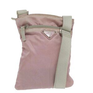 PRADA Shoulder Bag Nylon Pink Silver Auth 101462